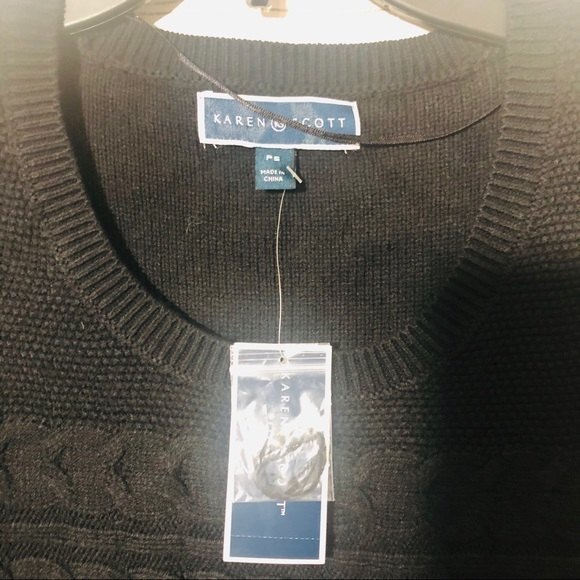 Karen Scott women’s horizontal cable knit sweater petite SM - Picture 2 of 6